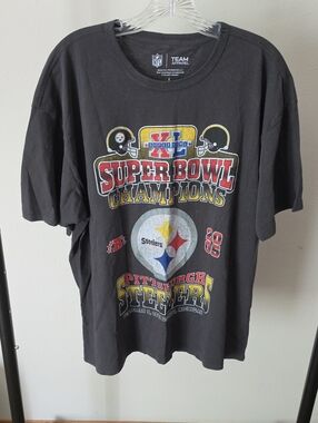 Team Apparel Black Pittsburgh Steelers Super Bowl Champions Graphic Tee